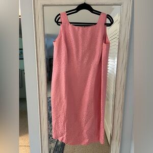 Pink silk shantung Oscar De La Renta cocktail dress